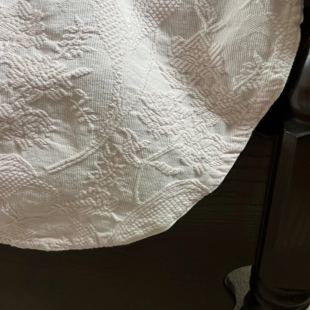 Columbine Cody Portugal Woven Bedspread & 2 Shams Pink Cotton‎ Floral Jacquard